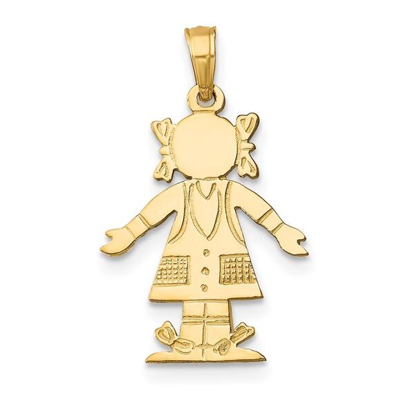 14k Yellow Gold Girl Charm,All Products : American Fashion Style Bags On Sale